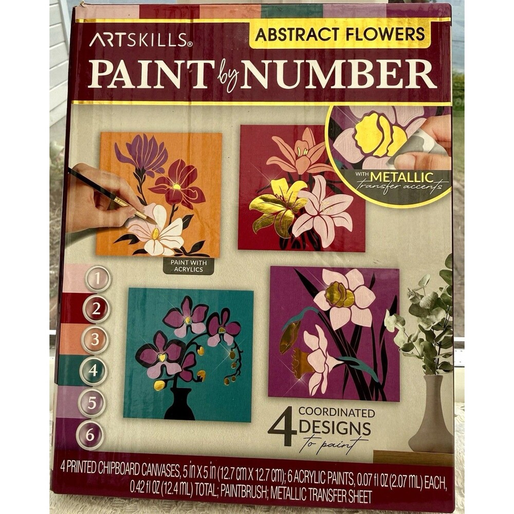 ArtSkills Abstract Flowers Paint by Number Kit New In Box DIY Craft Creative